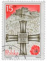 (1984-022) Марка Польша "Крест"    40-я годовщина битвы при Монте-Кассино II Θ